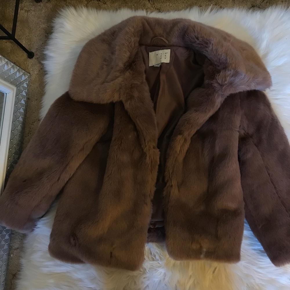 Pink/Purple Faux Fur Coat